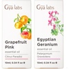 Grapefruit Essential Oil for Diffuser & Egyptian Geranium Essential Oil for Diffuser Set – Aromatherapy Grade Essential Oils Set – 2×0.34 fl oz – Gya Labs
