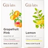 Grapefruit Essential Oil for Diffuser & Lemon Essential Oil for Diffuser Set – Aromatherapy Grade Essential Oils Set – 2x10ml – Gya Labs