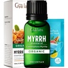 Organic Bay Laurel Leaf Essential Oil 0.34 Fl Oz – for Skin and Hair(Myrrh)