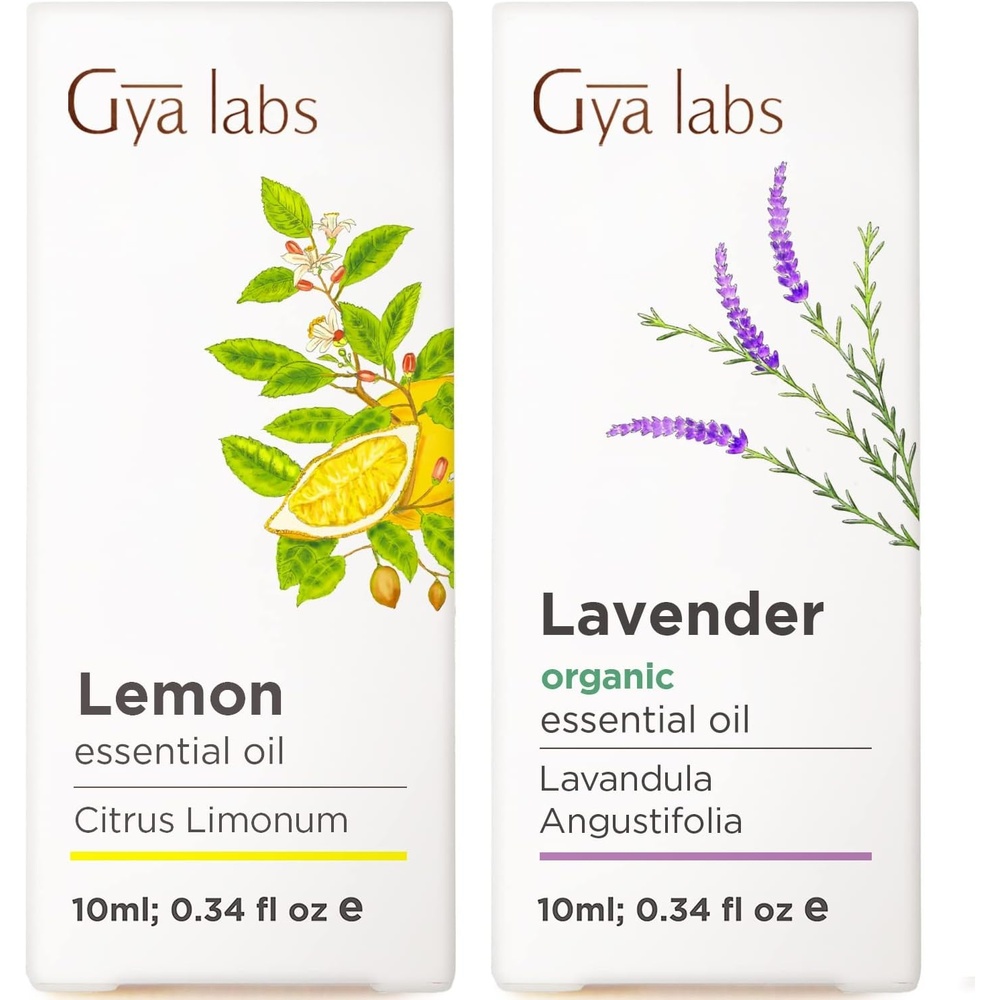 image:imageLemon Essential Oil for Diffuser amp Organic Lavender Oil Essential Oil for Diffuser Set Aromatherapy Grade Essential Oils Set 2x034 fl oz Gya Labs