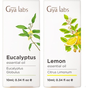 Eucalyptus Essential Oil & Lemon Essential Oil for Diffuser Set – Aromatherapy Grade Essential Oils Set – 2×0.34 fl oz – Gya Labs
