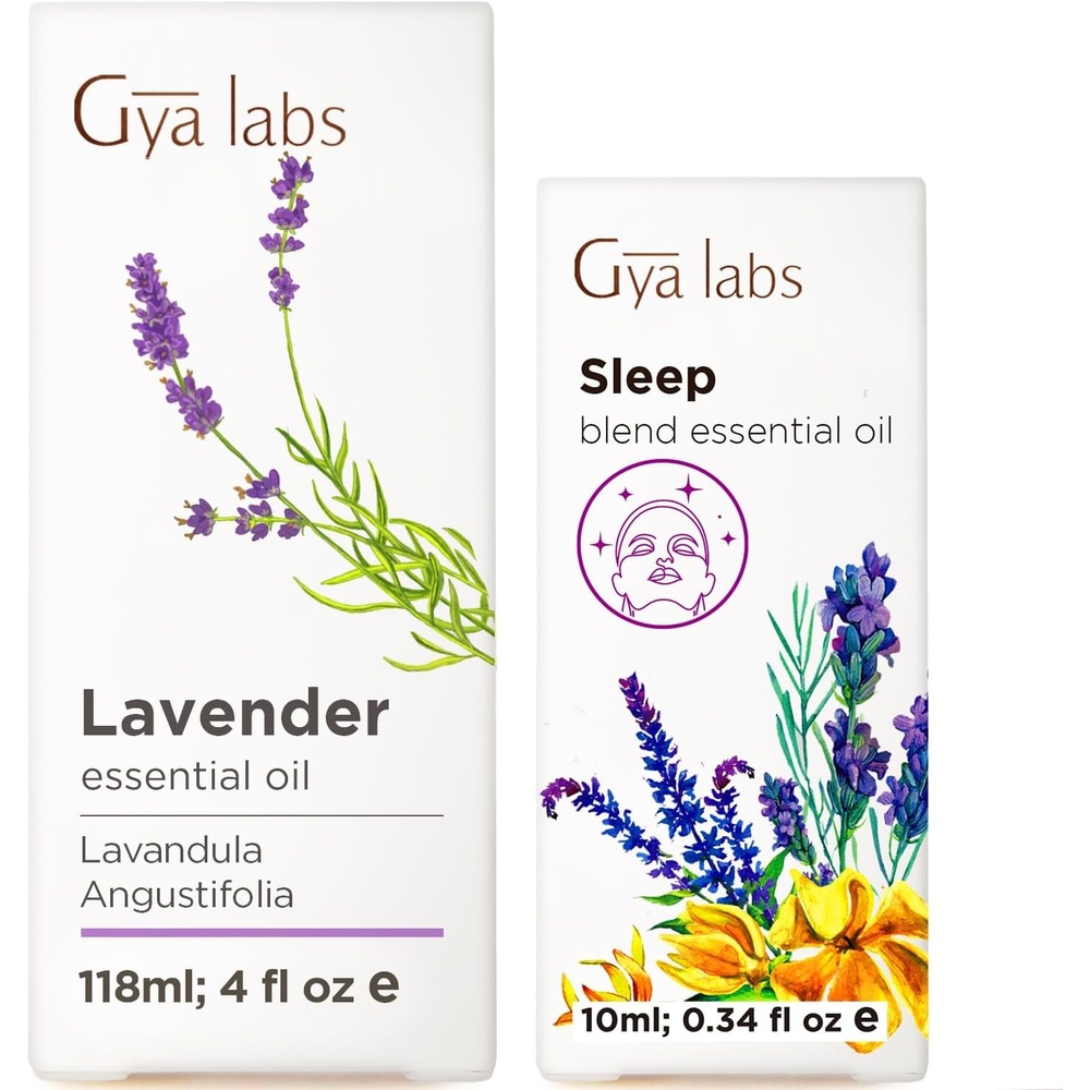 image:imageLavender Essential Oil for Diffuser 4 fl oz amp Sleep Essential Oil Blend 034 fl oz Set Aromatherapy Grade Essential Oils Set Gya Labs