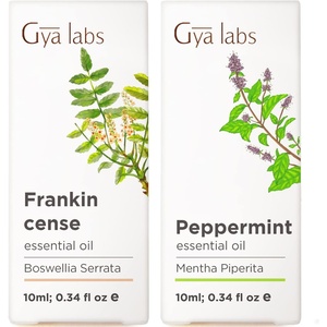 Frankincense Oil for Skin & Peppermint Oil for Hair Set – Aromatherapy Grade Essential Oils Set – 2×0.34 fl oz – Gya Labs