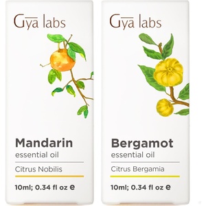 Mandarin Essential Oil for Skin & Bergamot Oil for Hair Set – Aromatherapy Grade Essential Oils Set – 2×0.34 fl oz – Gya Labs