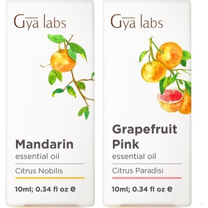 Mandarin Essential Oil for Skin & Grapefruit Essential Oil for Diffuser Set – Aromatherapy Grade Essential Oils Set – 2×0.34 fl oz – Gya Labs
