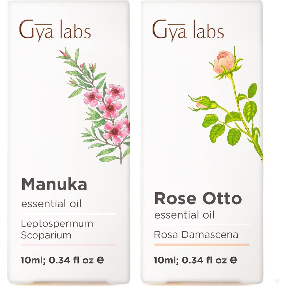 image:imageManuka Oil for Skin amp Rose Essential Oils for Skin Set Aromatherapy Grade Essential Oils Set 2x034 fl oz Gya Labs