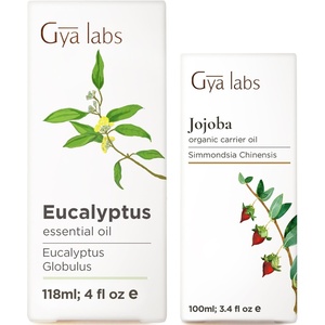 Eucalyptus Essential Oil for Diffuser (4 fl oz) & Jojoba Oil for Skin (3.4 fl oz) Set – Aromatherapy Grade Essential Oils Set – Gya Labs