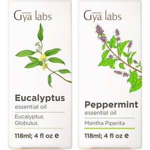 Eucalyptus Essential Oil for Diffuser & Peppermint Essential Oil for Diffuser Set – Aromatherapy Grade Essential Oils Set – 2×4 fl oz – Gya Labs