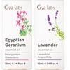 Egyptian Geranium Essential Oil for Skin & Lavender Essential Oil for Diffuser Set – Aromatherapy Grade Essential Oils Set – 2×0.34 fl oz – Gya Labs