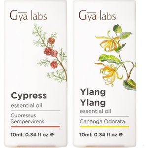 Cypress Essential Oil for Diffuser & Ylang-Ylang Essential Oil for Diffuser Set – Aromatherapy Grade Essential Oils Set – 2×0.34 fl oz – Gya Labs