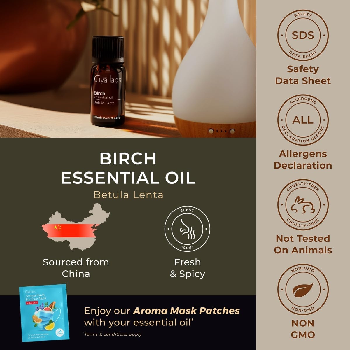 image:imageAgarwood Essential Oil for Skin Hair amp Diffuser 034 Fl OzBirch
