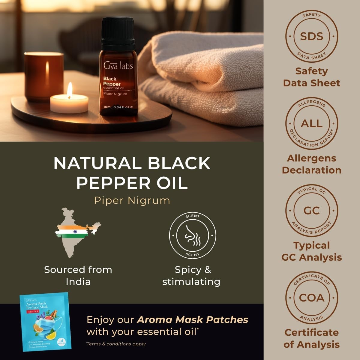 image:imageAgarwood Essential Oil for Skin Hair amp Diffuser 034 Fl OzBlack Pepper