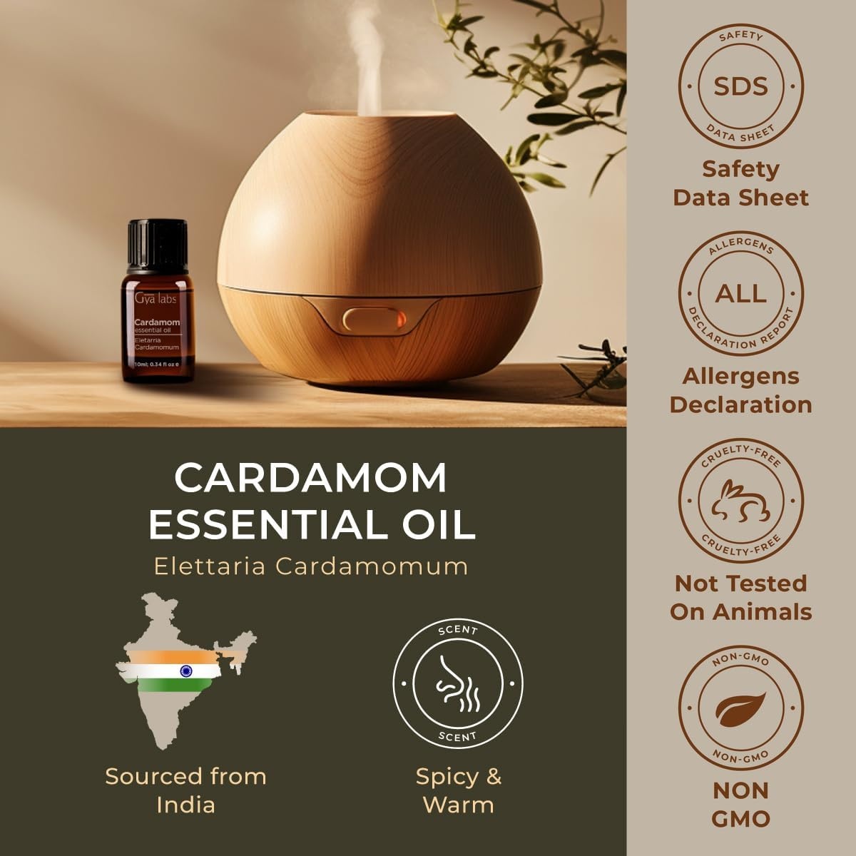 image:imageAgarwood Essential Oil for Skin Hair amp Diffuser 034 Fl OzCardamom