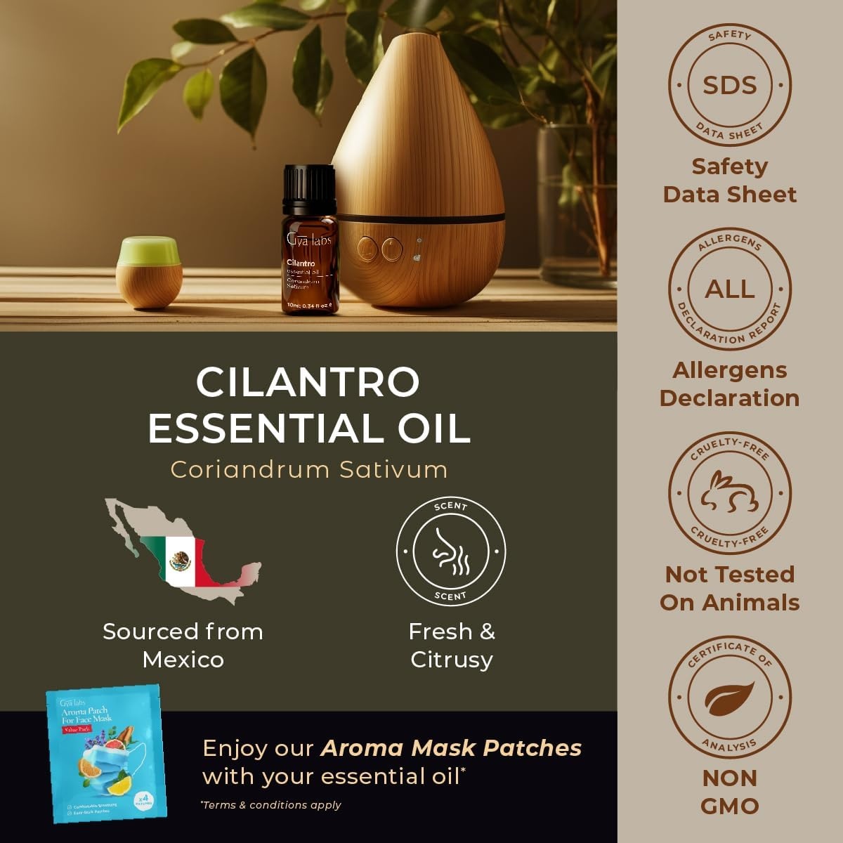 image:imageAgarwood Essential Oil for Skin Hair amp Diffuser 034 Fl OzCilantro