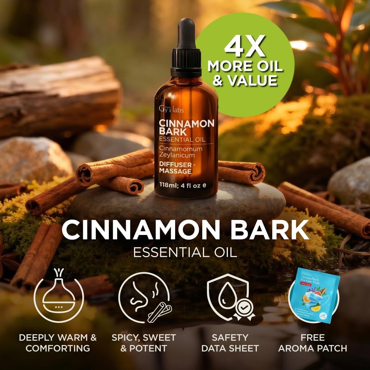 image:imageAgarwood Essential Oil for Skin Hair amp Diffuser 034 Fl OzCinnamon