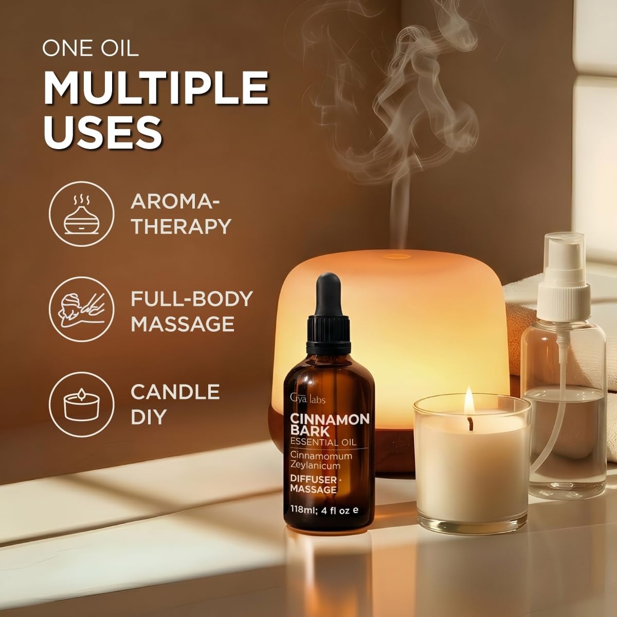 image:imageAgarwood Essential Oil for Skin Hair amp Diffuser 034 Fl OzCinnamon