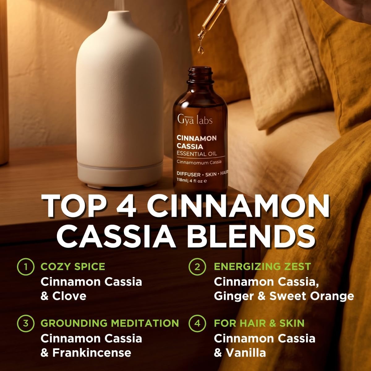 image:imageAgarwood Essential Oil for Skin Hair amp Diffuser 034 Fl OzCinnamon Cassia