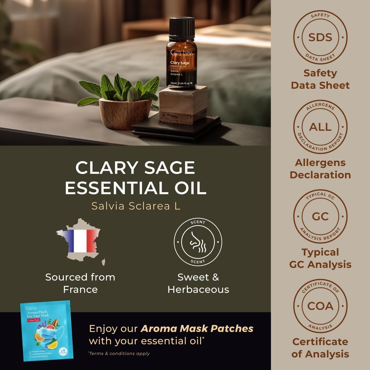 image:imageAgarwood Essential Oil for Skin Hair amp Diffuser 034 Fl OzClary Sage