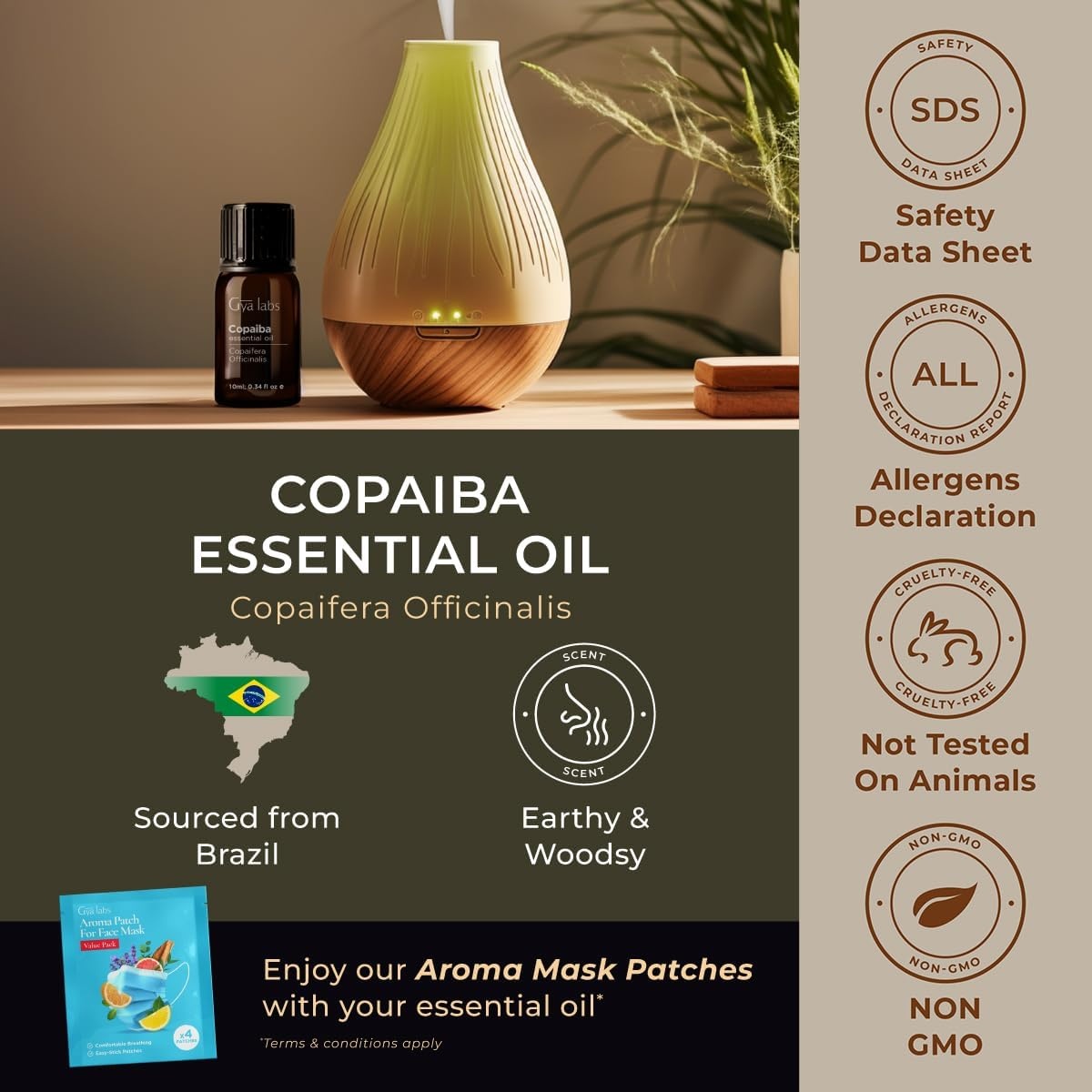 image:imageAgarwood Essential Oil for Skin Hair amp Diffuser 034 Fl OzCopaiba