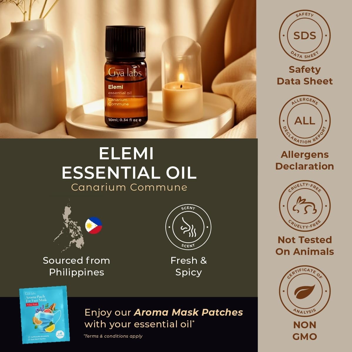 image:imageAgarwood Essential Oil for Skin Hair amp Diffuser 034 Fl OzElemi