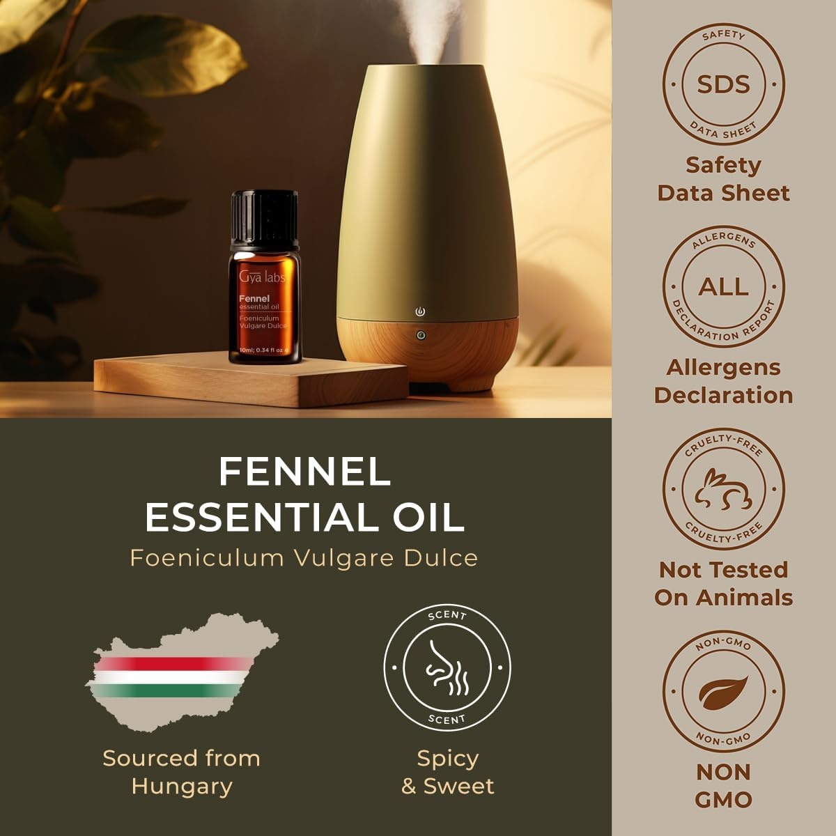 image:imageAgarwood Essential Oil for Skin Hair amp Diffuser 034 Fl OzFennel