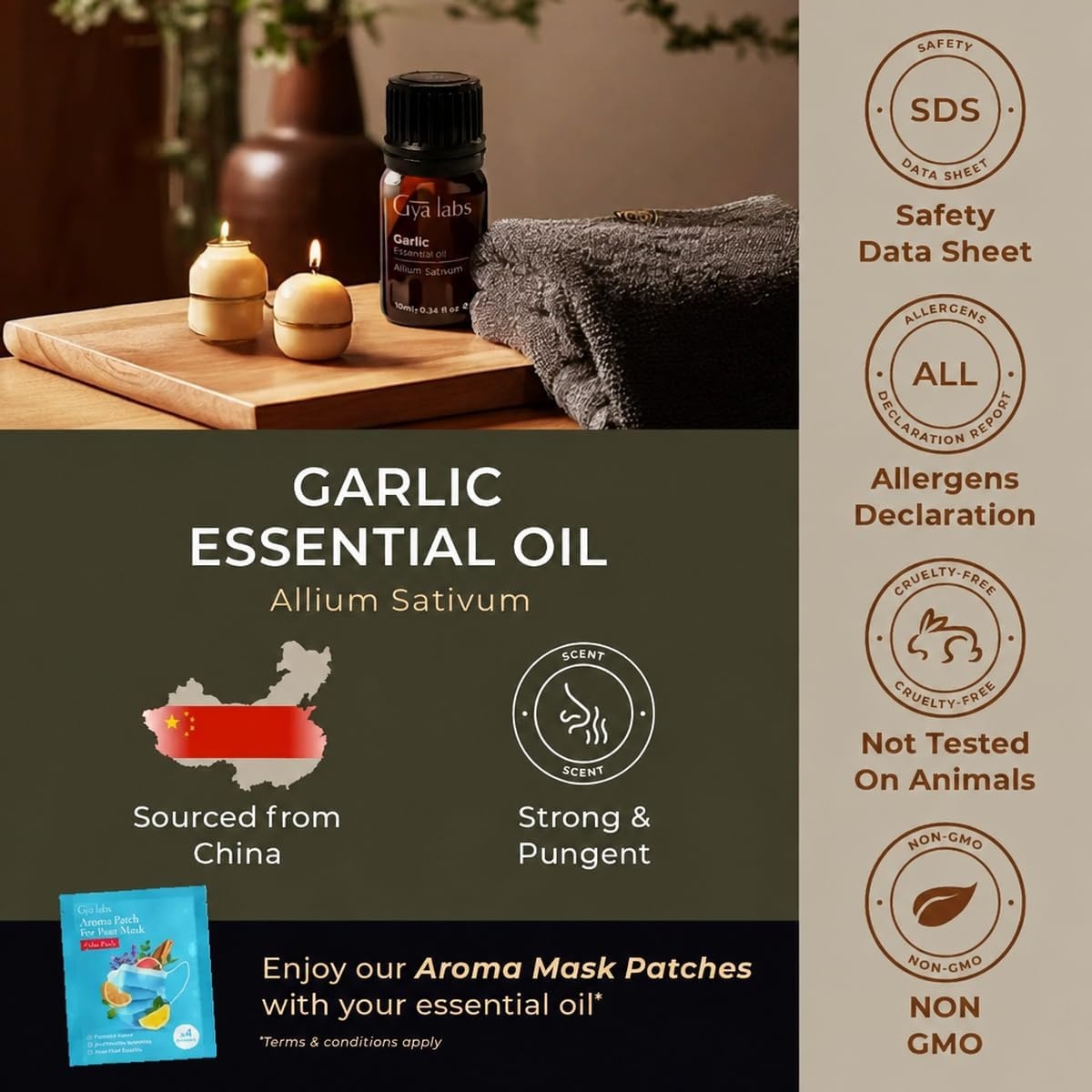 image:imageAgarwood Essential Oil for Skin Hair amp Diffuser 034 Fl OzGarlic