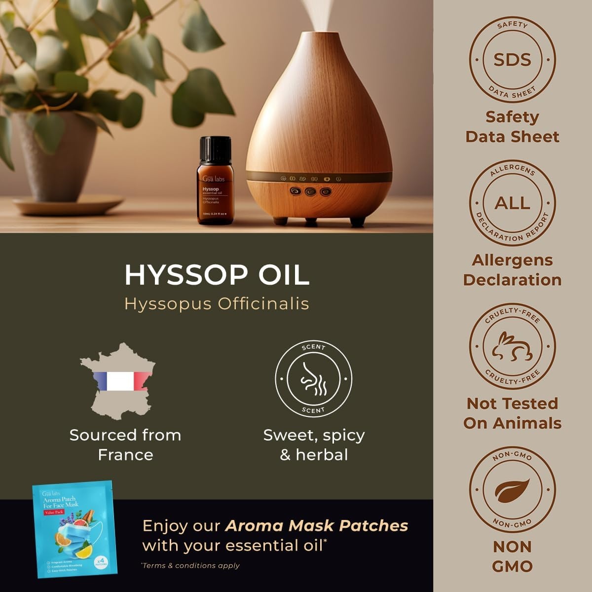 image:imageAgarwood Essential Oil for Skin Hair amp Diffuser 034 Fl OzHyssop