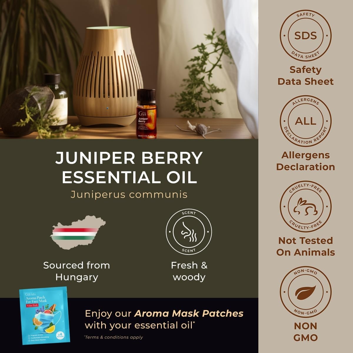 image:imageAgarwood Essential Oil for Skin Hair amp Diffuser 034 Fl OzJuniper Berry