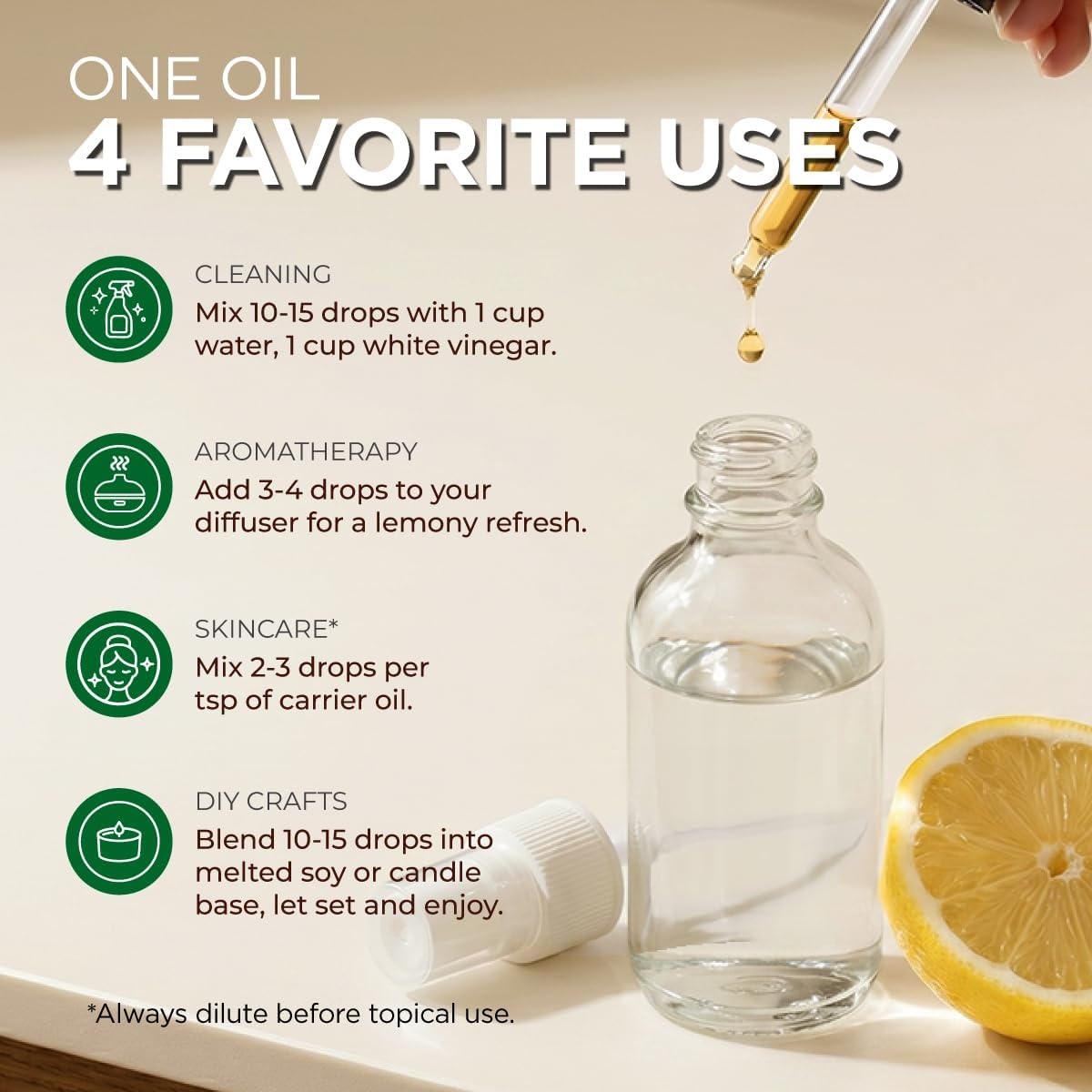 image:imageAgarwood Essential Oil for Skin Hair amp Diffuser 034 Fl OzLemon
