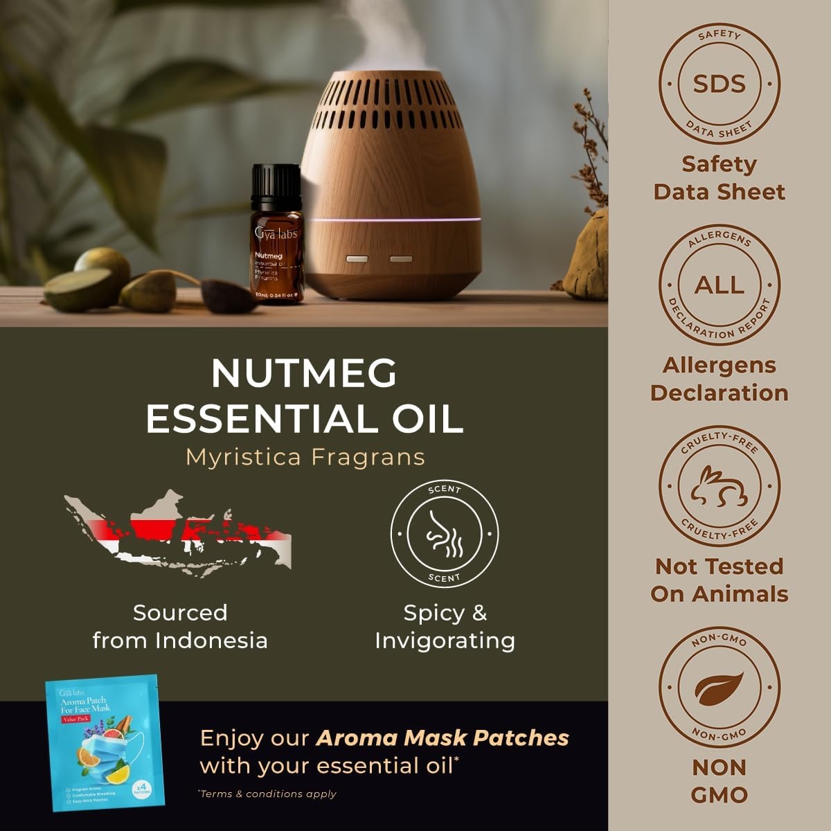 image:imageAgarwood Essential Oil for Skin Hair amp Diffuser 034 Fl OzNutmeg