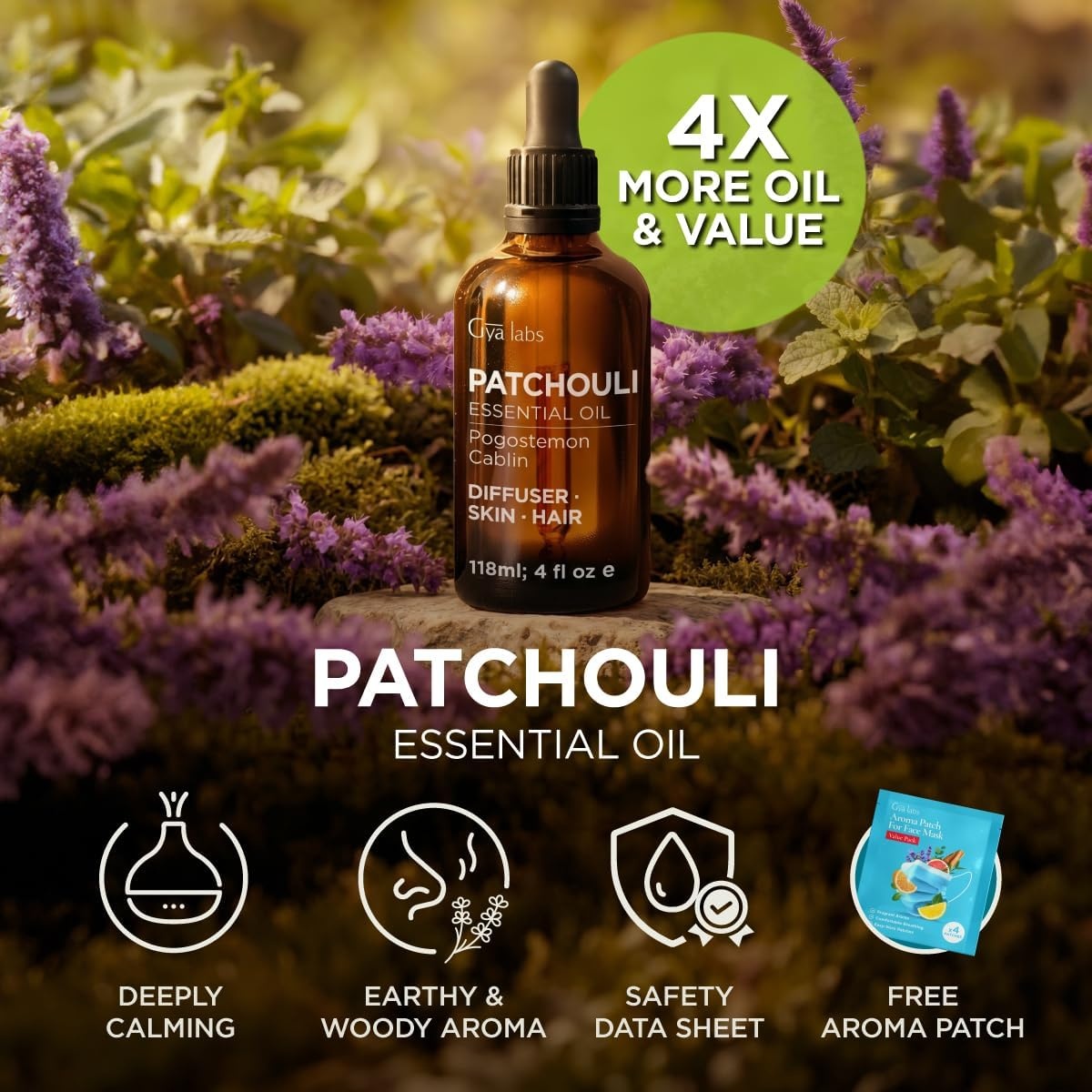 image:imageAgarwood Essential Oil for Skin Hair amp Diffuser 034 Fl OzPatchouli