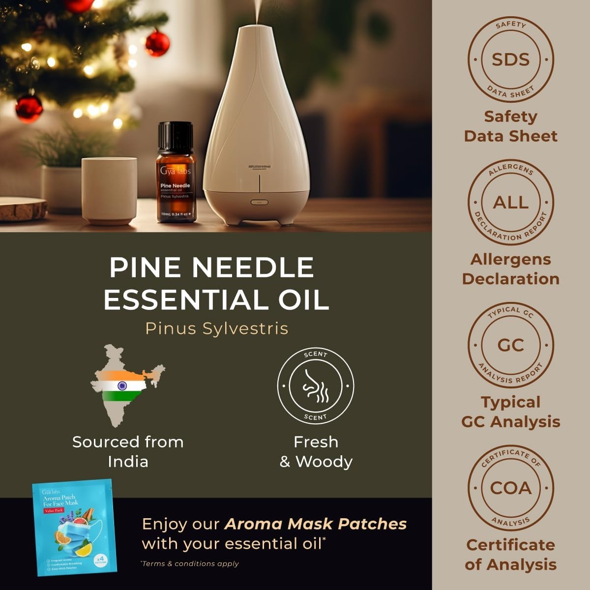 image:imageAgarwood Essential Oil for Skin Hair amp Diffuser 034 Fl OzPine Needle