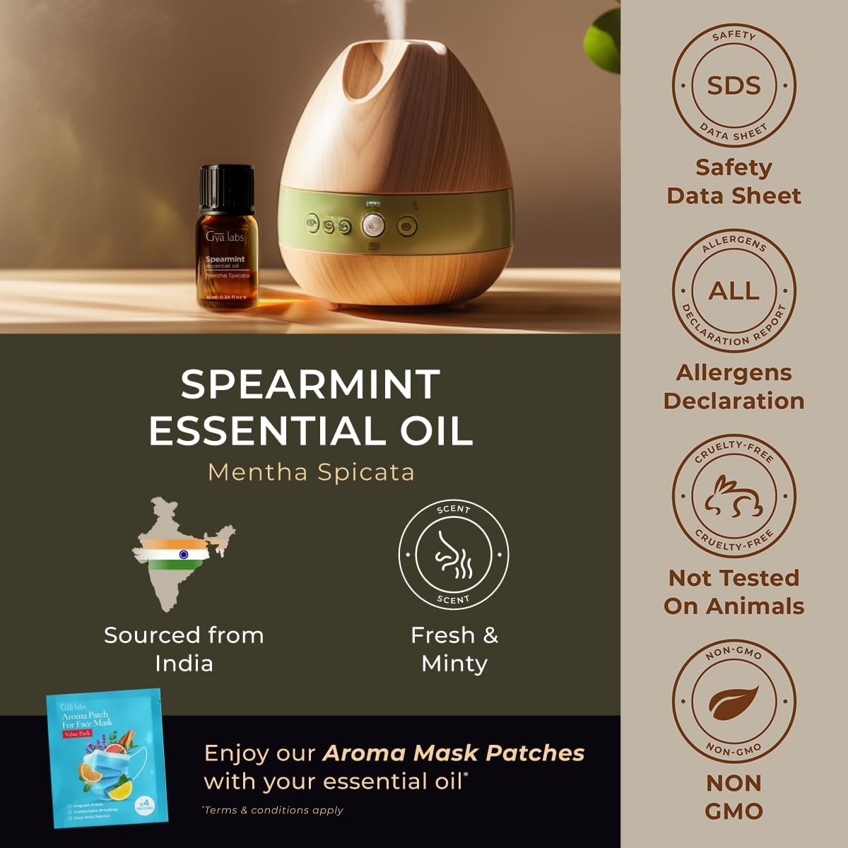 image:imageAgarwood Essential Oil for Skin Hair amp Diffuser 034 Fl OzSpearmint