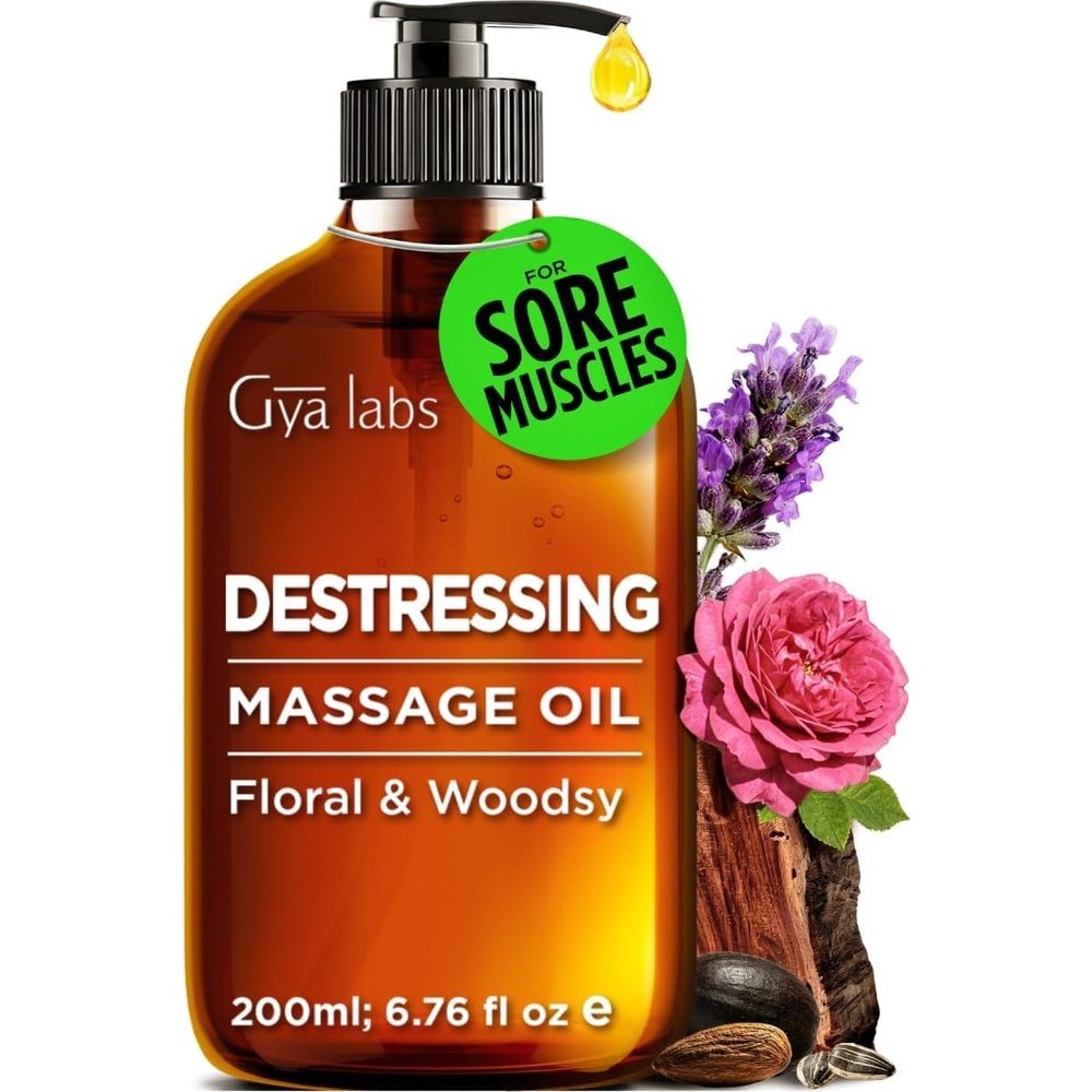 image:imageGya Labs Soothing Muscle Massage Oil for Massage Therapy Body Oil 676 OZDestressing