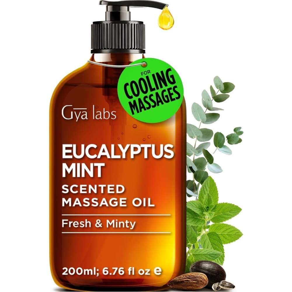 image:imageGya Labs Soothing Muscle Massage Oil for Massage Therapy Body Oil 676 OZEucalyptus Mint