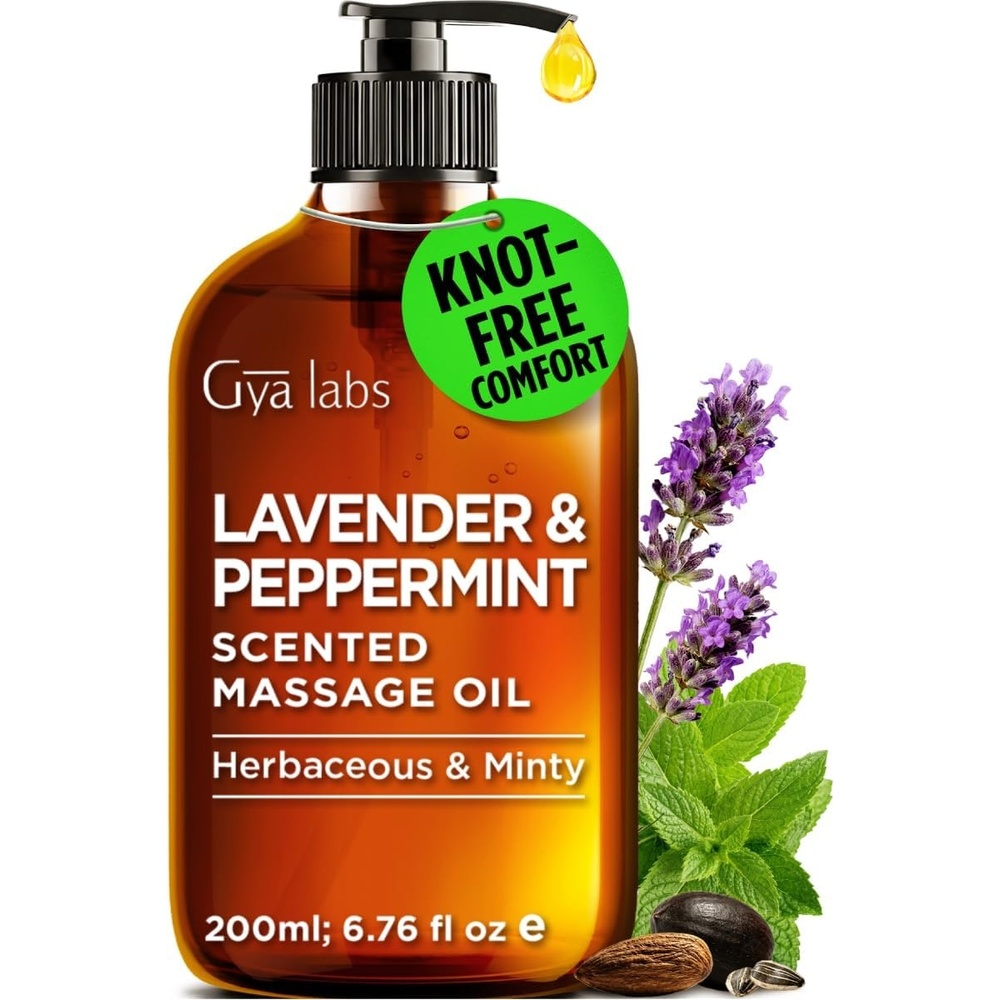 image:imageGya Labs Soothing Muscle Massage Oil for Massage Therapy Body Oil 676 OZLavender Peppermint