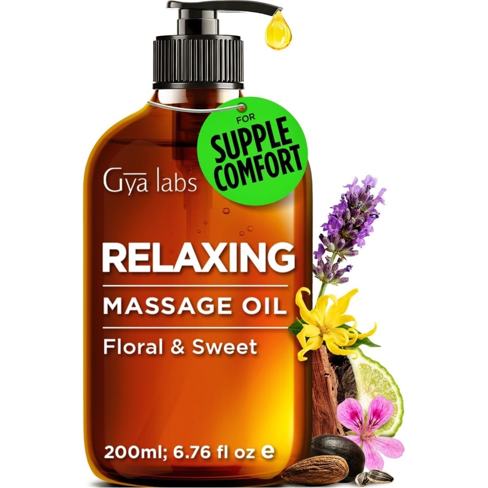 image:imageGya Labs Soothing Muscle Massage Oil for Massage Therapy Body Oil 676 OZRelaxing