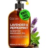 Gya Labs Soothing Muscle Massage Oil for Massage Therapy, Body Oil 6.76 OZ(Lavender & Peppermint)