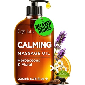 Gya Labs Soothing Muscle Massage Oil for Massage Therapy, Body Oil 6.76 OZ(Calming)