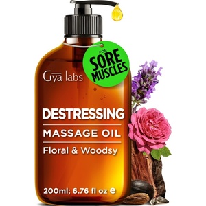 Gya Labs Soothing Muscle Massage Oil for Massage Therapy, Body Oil 6.76 OZ(Destressing)
