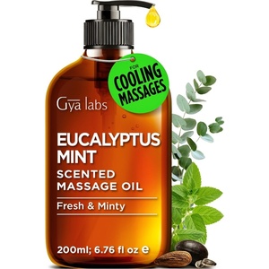 Gya Labs Soothing Muscle Massage Oil for Massage Therapy, Body Oil 6.76 OZ(Eucalyptus Mint)