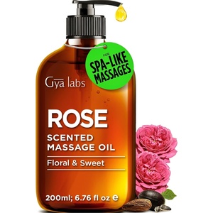 Gya Labs Soothing Muscle Massage Oil for Massage Therapy, Body Oil 6.76 OZ(Rose)