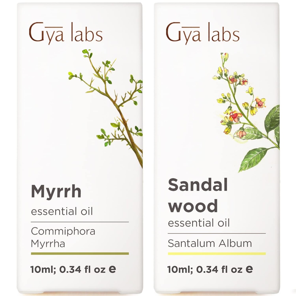 image:imageMyrrh Oil for Skin amp Sandalwood Essential Oils for Diffuser Set Aromatherapy Grade Essential Oils Set 2x034 fl oz Gya Labs