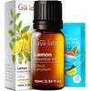 Petitgrain Essential Oil for Skin & Lemon Essential Oil for Diffuser Set – Aromatherapy Grade Essential Oils Set – 2×0.34 fl oz – Gya Labs