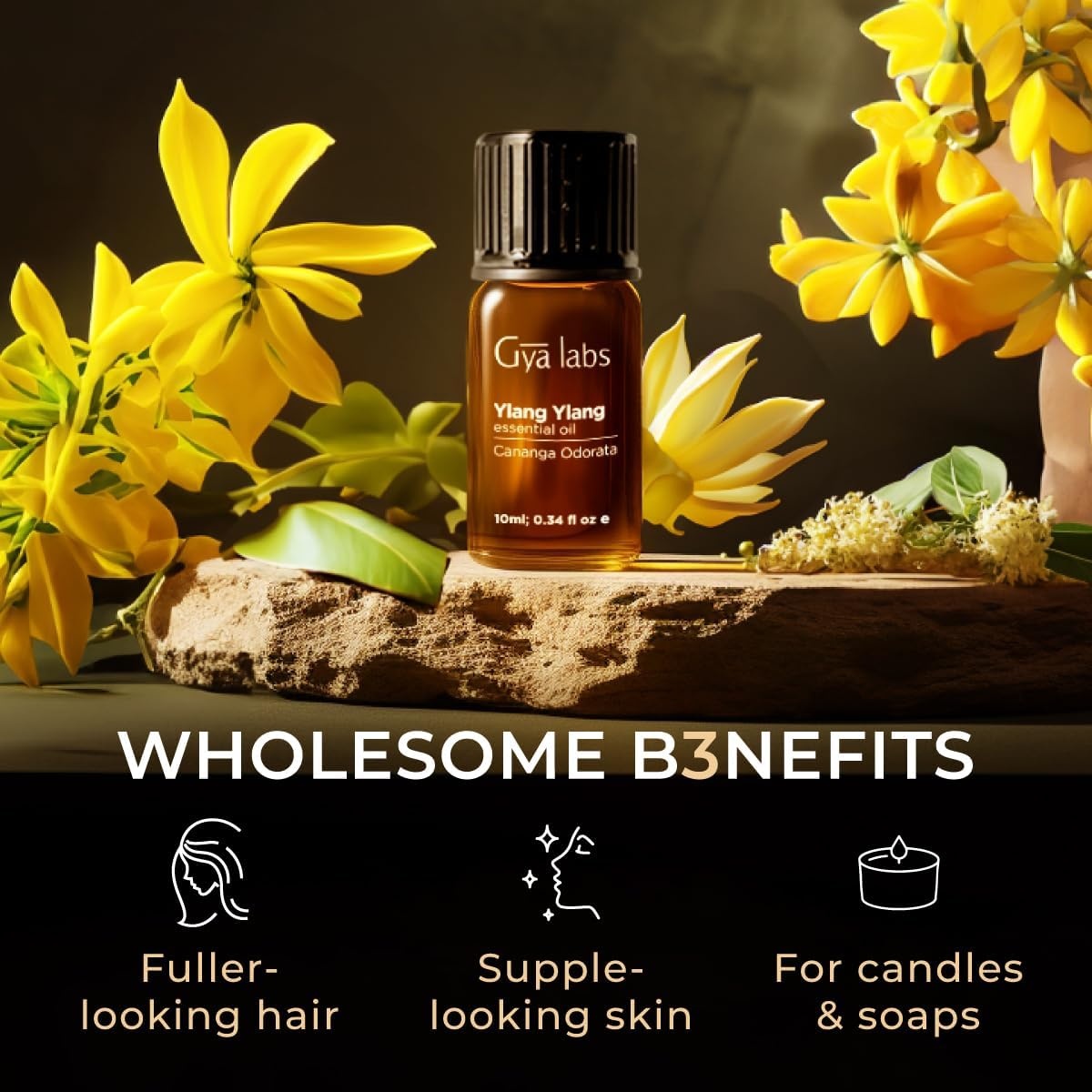 image:imageYlangYlang Essential Oil for Diffuser amp Rosemary Oil for Hair Set Aromatherapy Grade Essential Oils Set 2x034 fl oz Gya Labs