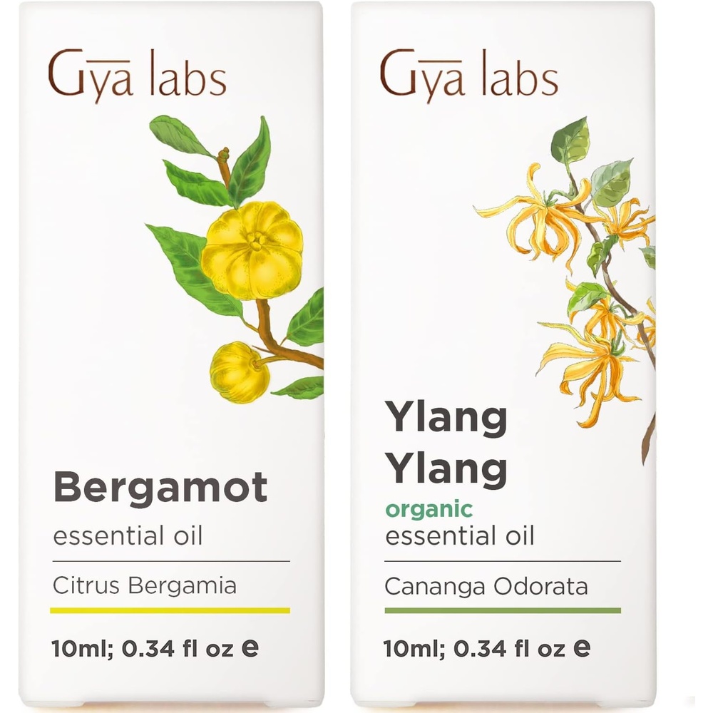 image:imageGya Labs Bergamot amp Ylang Ylang Essential Oil for Hair Set Premium Grade Essential Oils for Diffuser Aromatherapy Hair Care Skin Care Body Massage amp DIY Candle Making Scents