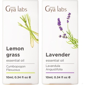 Lemongrass Essential Oil for Diffuser & Lavender Essential Oil for Diffuser Set – Aromatherapy Grade Essential Oils Set – 2×0.34 fl oz – Gya Labs
