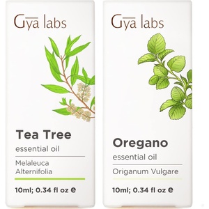Tea Tree Oil for Skin & Oregano Oil Essential Oil for Skin Set – Aromatherapy Grade Essential Oils Set – 2×0.34 fl oz – Gya Labs